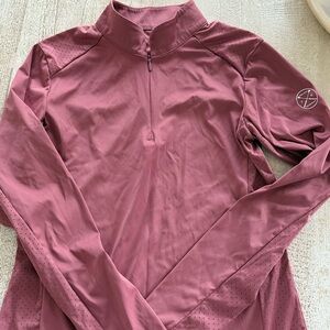 Free ride equestrian  Long Sleeve Quarter-Zip Performance Top - Dusty Rose
